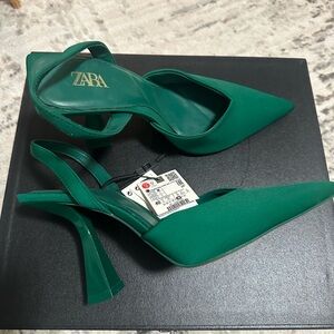 Zara Emerald Green Pointed Heels